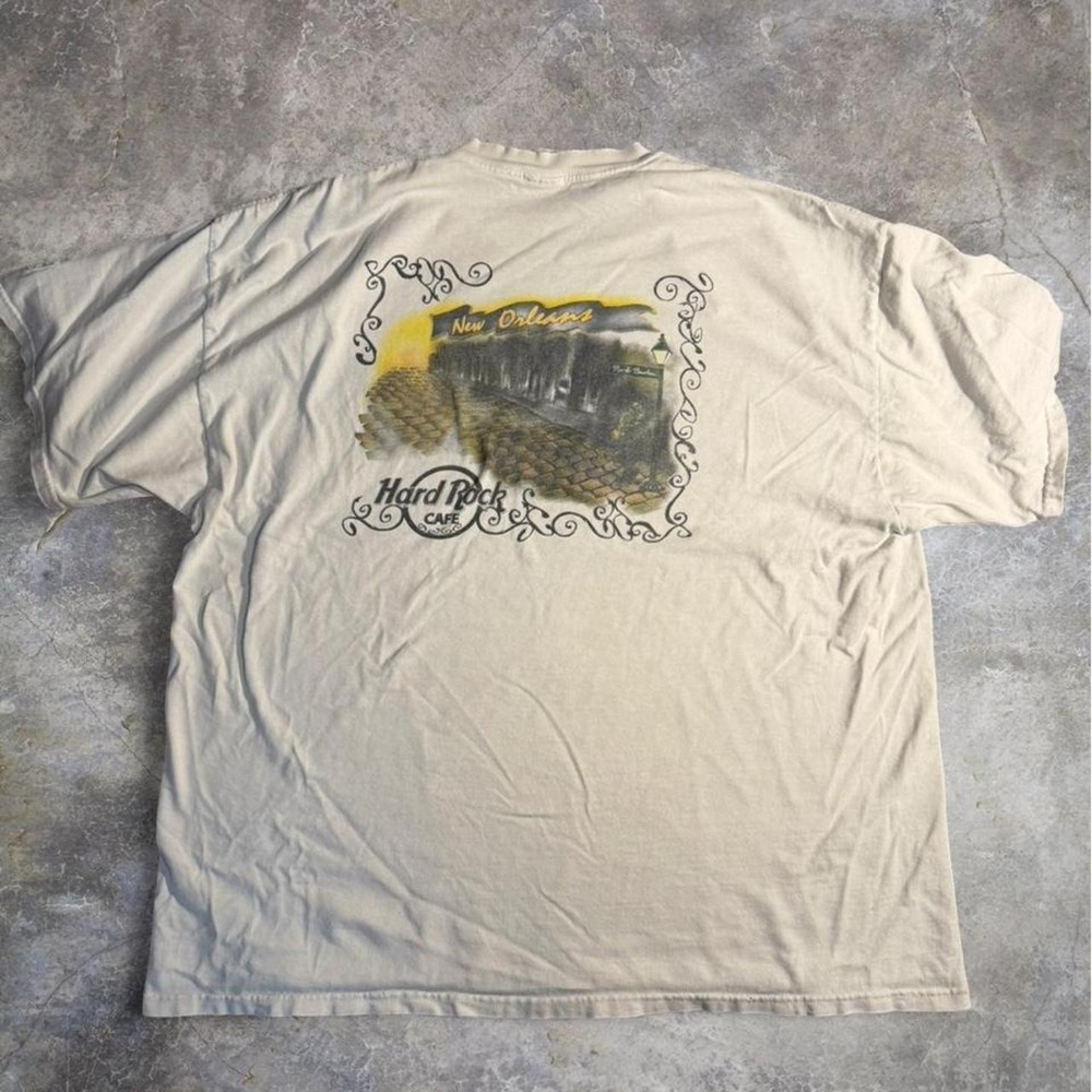 Vintage Hard Rock Cafe New Orleans Graphic T-Shirt White Tourist Souvenir Tee XL